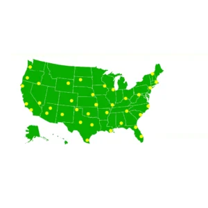 Us Map Contactus Yellow Dot Map Section